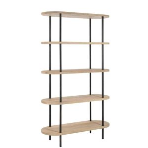 RACK ELI 5SHELVES MANGO WOOD/IRON NATURAL/GREY