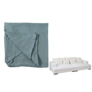 COVER FOR SEAT+9CUSHIONS DEEP MONACO LINEN XXL JEANS BLUE