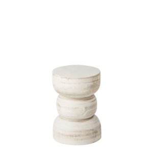 SIDE TABLE LEO PAULOWNIA WOOD WHITE