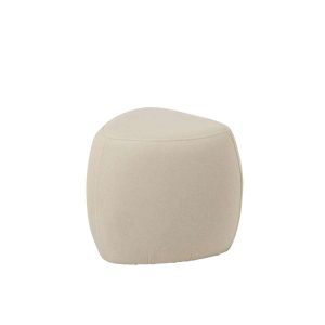 POUFFE TRIANGLE PLYWOOD/FABRIC ECRU