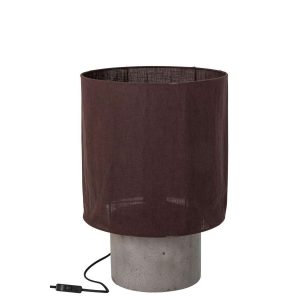 TABLE LAMP CEMENT BROWN LARGE