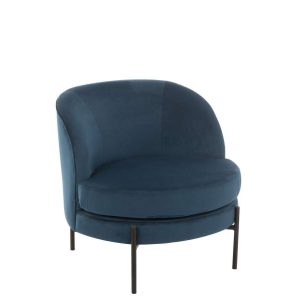 LOUNGE CHAIR ROUND TEXTILE/METAL BLUE