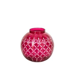 VASE GLASS DARK PINK