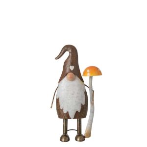 GNOME MUSHROOM METAL TAUPE/ORANGE MEDIUM