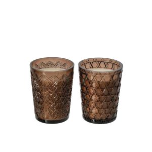 SCENTED CANDLE VICTOR & VICTOIRE WAX BROWN MEDIUM ASSORTMENT OF 2