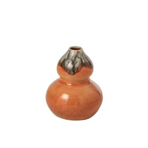 VASE CERAMIC ORANGE/BROWN SMALL