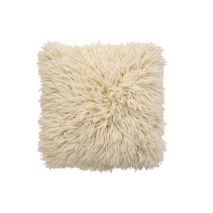 CUSHION LONG FUR WOOL ECRU