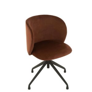 CHAIR TURN/UP/DOWN VELVET DARK BROWN