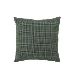 CUSHION CHECKERED POLYESTER GREEN