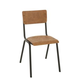 CHAIR WOOD/METAL BROWN