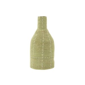 VASE BOTTLE SHAPE DOTTED LINES SEAGRASS GREEN/WHITE
