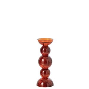 CANDLE HOLDER GLASS BRONZE SMALL