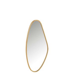 MIRROR ABSTRACT MDF/GLASS GOLD  SMALL