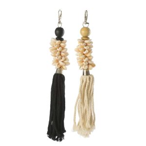 KEYCHAIN SHELL BLACK/ECRU ASSORTMENT OF 2