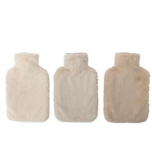 HOT WATER BOTTLE RUBBER OFF-WHITE/BEIGE ASSORTMENT OF 3