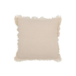 CUSHION FRINGES COTTON MUSLIN LIGHT BEIGE