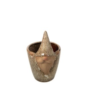 FLOWERPOT GNOME STONEWARE BEIGE SMALL