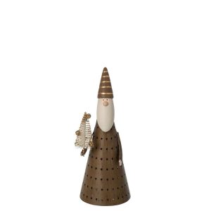 SANTA CLAUS LED IRON BROWN/WHITE SMALL