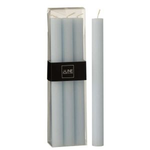 BOX 6 TABLE CANDLE  LIGHT BLUE 9H