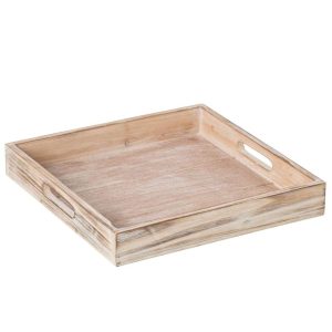 DECORATIVE TRAY FIR WOOD BEIGE