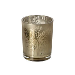 CANDLE HOLDER FOREST GLASS TAUPE LARGE