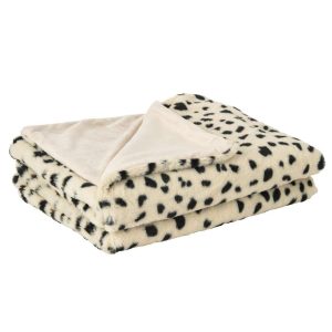 BLANKET DALMATIAN PATTERN POLYESTER WHITE/BLACK