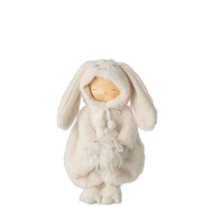 CHILD RABBIT + ROOSTER POLYESTER WHITE