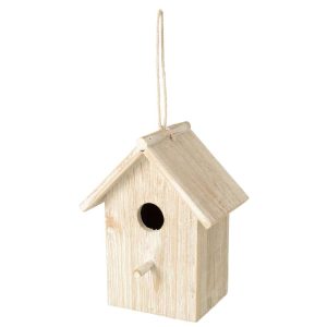 BIRDHOUSE WOOD OFF-WHITE LARGE
