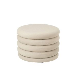 POUFFE MICH PLYWOOD/FABRIC ECRU