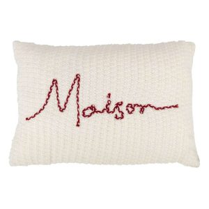 CUSHION MAISON POLYESTER/ACRYL RED/WHITE