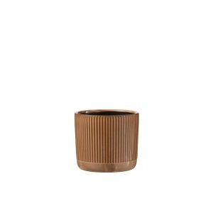 FLOWERPOT LINE CERAMIC ORANGE/BEIGE SMALL