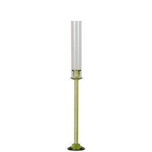CANDLE HOLDER CRYSTAL GREEN