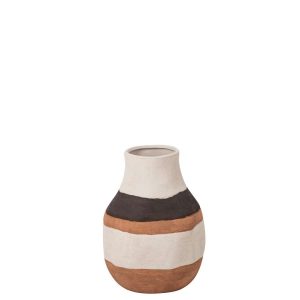 VASE TIERRA STRIPED STONEWARE MULTI SMALL