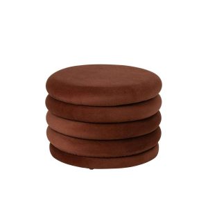 POUFFE MICH PLYWOOD/FABRIC RUST BROWN