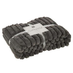 PLAID CORDUROY POLYESTER DARK GREY
