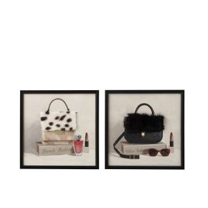 PAINTING HANDBAG MDF MULTI ASSORTMENT OF 2