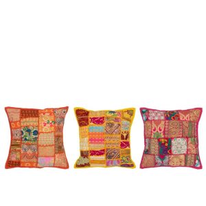 CUSHION PATTERNS PATCHWORK COTTON MIX ASSORTMENT OF 3