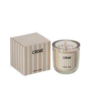 SCENTED CANDLE CREME WAX LIGHT BEIGE SMALL