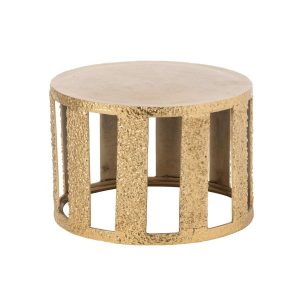 COFFEE TABLE STRIPED ALUMINIUM GOLD