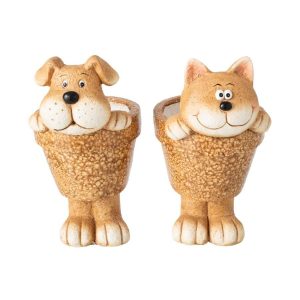 DOG  +  CAT IN POT MAGNESIUM CARAMEL ASSORTMENT OF 2