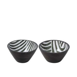 BOWL MANGO WOOD OLIVE/DARK BROWN MEDIUM ASSORTMENT OF 2