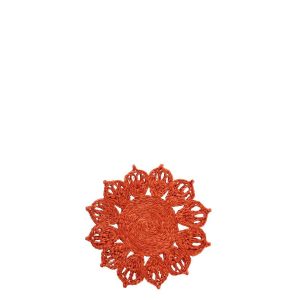 POT HOLDER SUNFLOWER JUTE DARK ORANGE