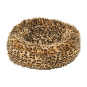 CAT BASKET LEOPARD PATTERN POLYESTER RUST BROWN/BEIGE
