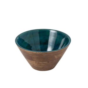 BOWL MANGO WOOD PETROL/NATURAL LARGE