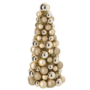 CONE CHRISTMAS BAUBLES PS CHAMPAGNE