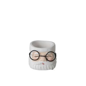 FLOWERPOT CEMENT WHITE/ECRU SMALL