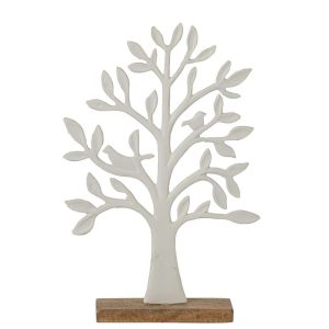 TREE ON BASE ALUMINIUM WHITE/NATURAL LARGE