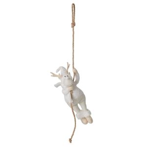 REINDEER HANGING POLYESTER WHITE