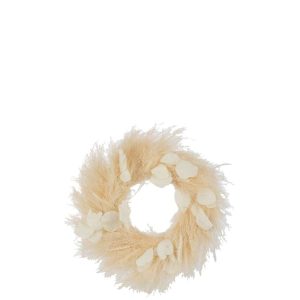 WREATH DRIED PLANTS/LEAVES NATURAL LARGE