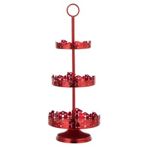 DECORATIVE TRAY IRON RED